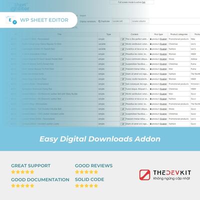 WP Sheet Editor Easy Digital Downloads