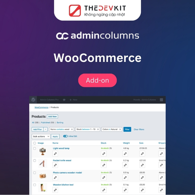 admin columns pro woocommerce addon